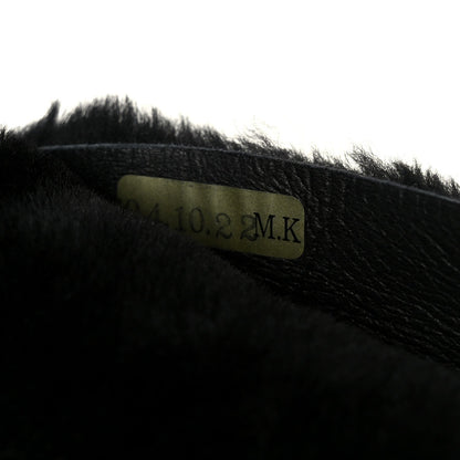 Shearling Quilted Medium Single Flap Black