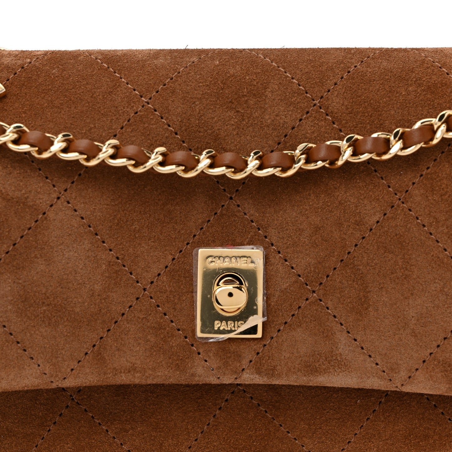Suede Calfskin Small Eyes On You Flap Camel