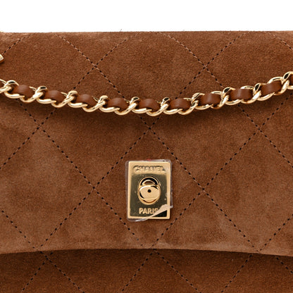 Suede Calfskin Small Eyes On You Flap Camel
