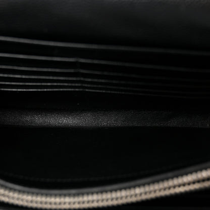Grain De Poudre Matelasse Chevron Monogram Chain Wallet Black