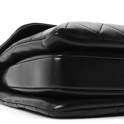 Lambskin Quilted Small Trendy CC Dual Handle Flap Bag Black