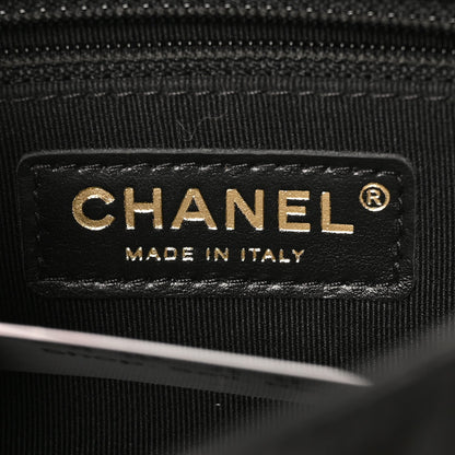 Calfskin Stitched Chain Flap Black