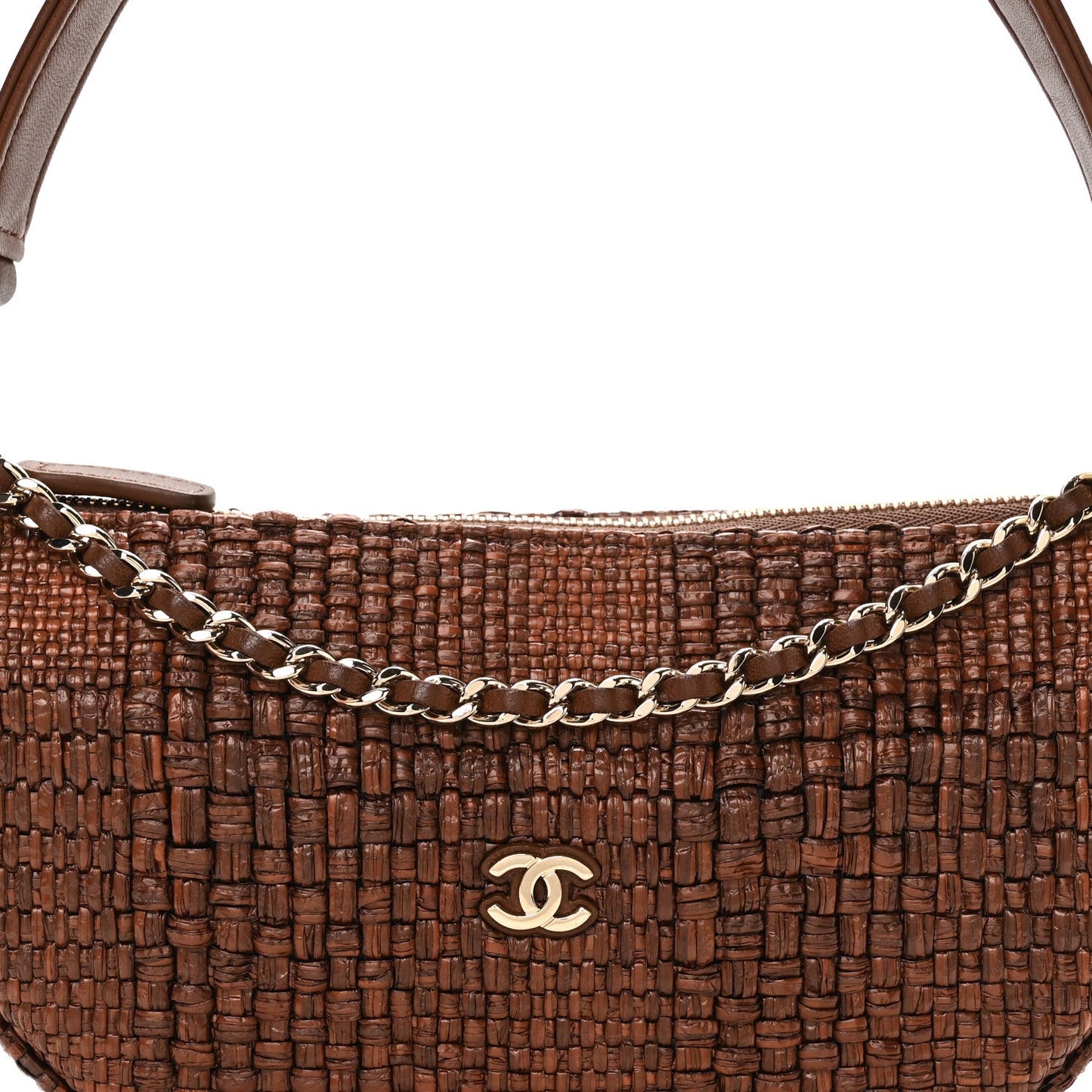 Braided Raffia Other Shape With Chain Brown