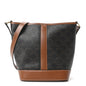 Triomphe Canvas Calfskin Small Bucket Bag Tan
