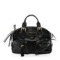 Crinkled Calfskin Small Grand Tour Bowling Bag Black