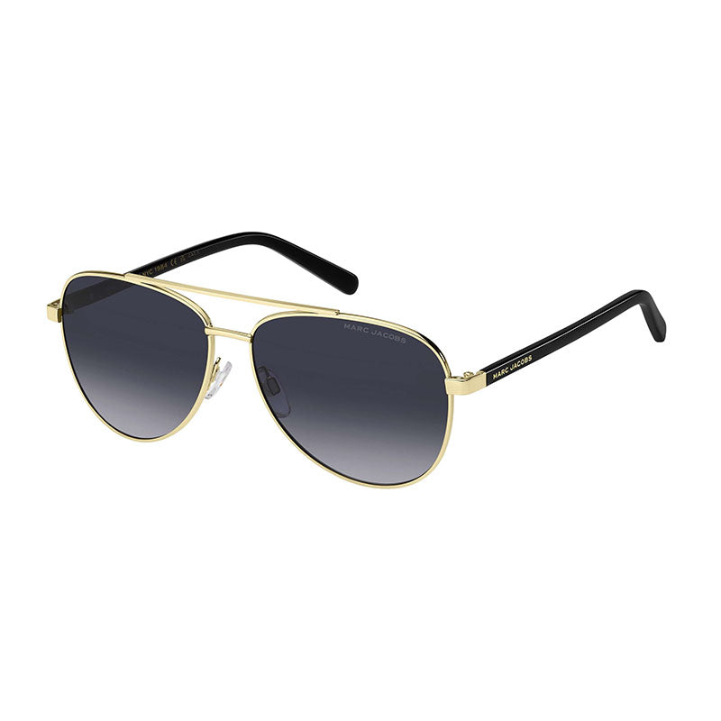 Marc Jacobs Sunglasses Aviator Full Rim, Gold/Black Frame and Dark Grey Gradient Lens MARC760/S0RHL9O