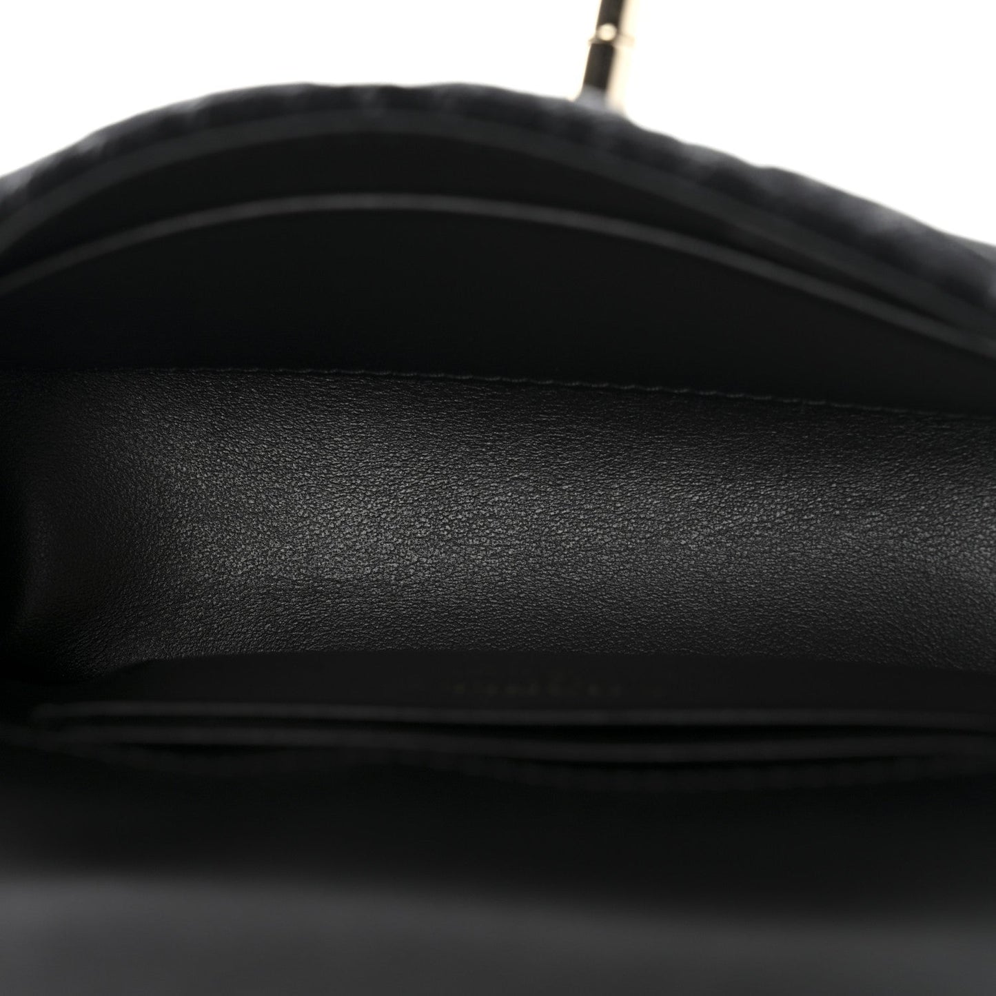Washed Denim Quilted Coco Handle Clutch With Chain Black