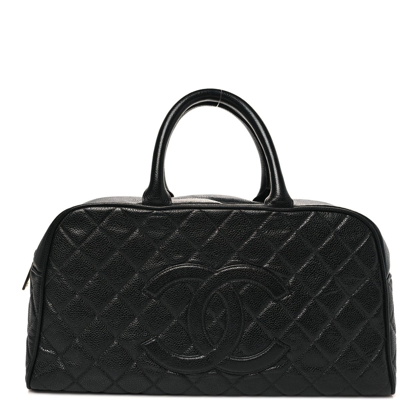 Caviar Quilted Large Bowler Black