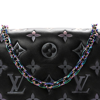 Lambskin Embossed Monogram Scarabeo Pochette Coussin Black