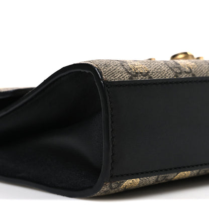 GG Supreme Monogram Bees Small Padlock Shoulder Bag Black
