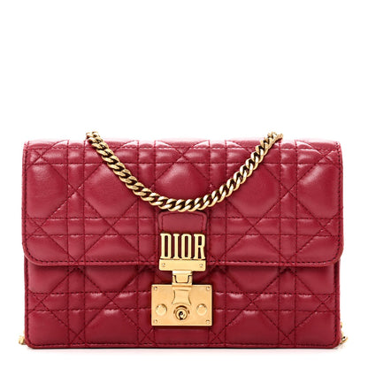 Lambskin Cannage Dioraddict Wallet On Chain Clutch Fuchsia