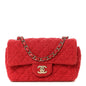 Tweed Quilted Mini Rectangular Flap Red