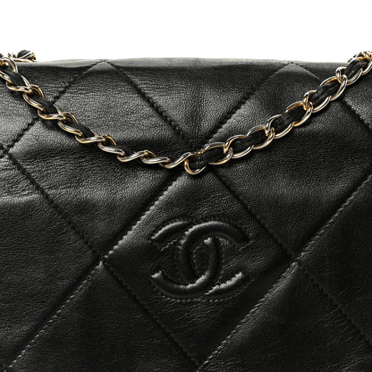 Lambskin Quilted Diamond CC Flap Black