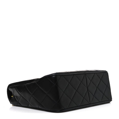 Lambskin Quilted Medium Single Flap Black