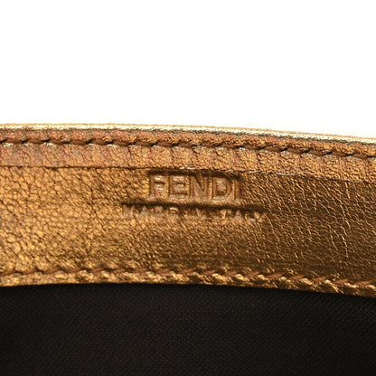 Vitello Catalan Mirror FF 1974 Embossed Continental Wallet on Chain Gold