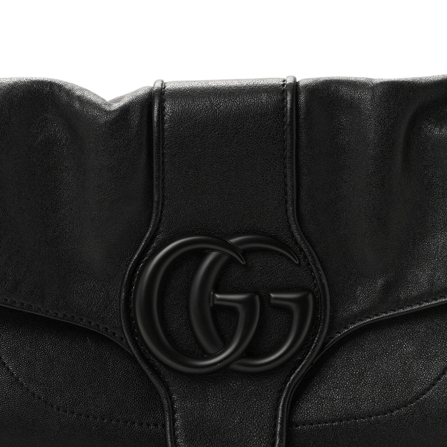 Goatskin Small GG Monochrome Aphrodite Shoulder Bag Black