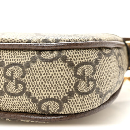 GG Supreme Monogram Textured Dollar Calfskin Mini Ophidia Chain Bag Beige Ebony