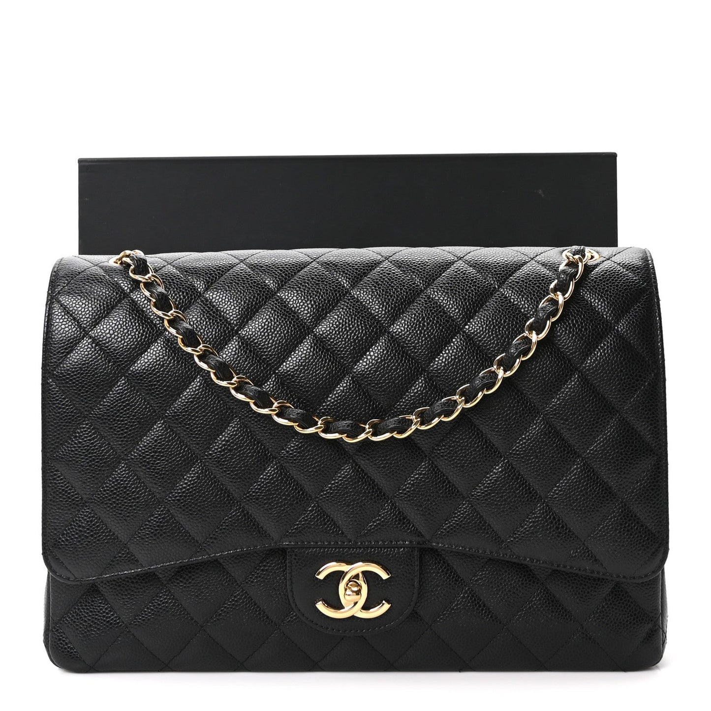 Caviar Quilted Maxi Double Flap Black