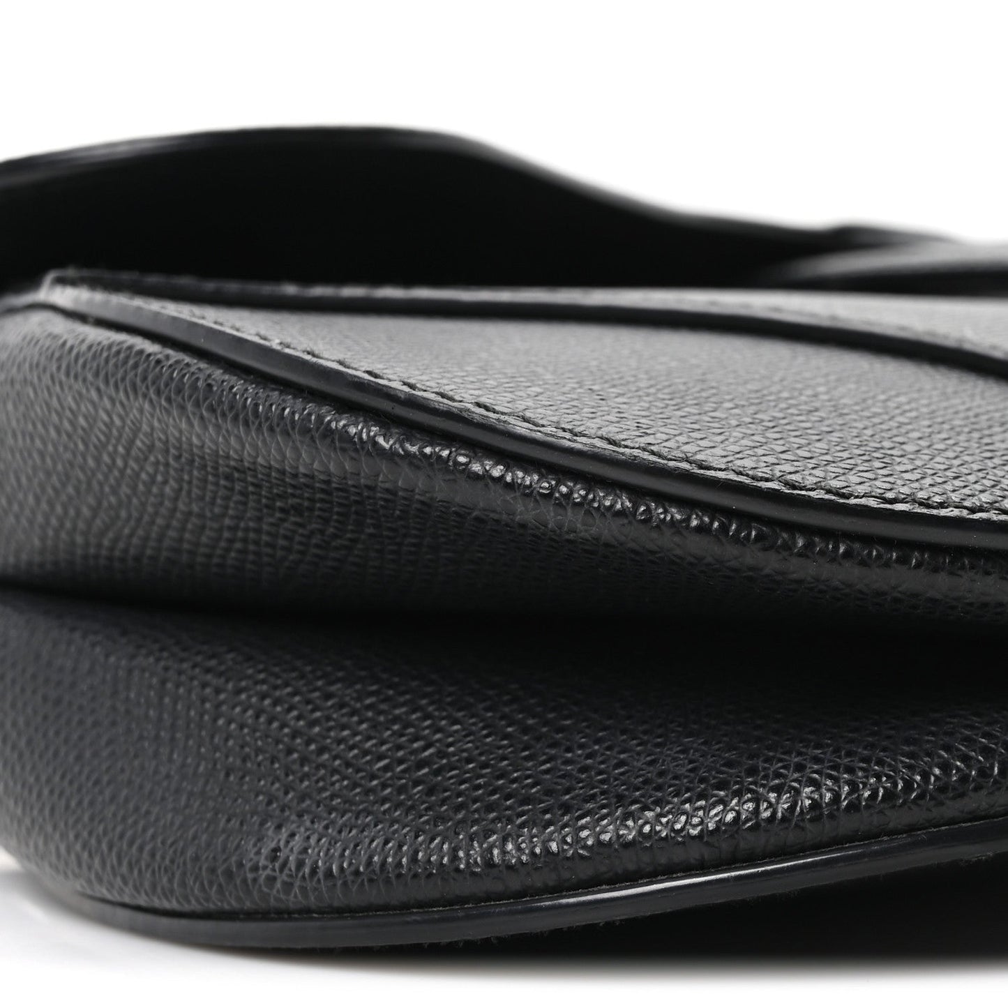 Grained Calfskin Saddle Bag Black