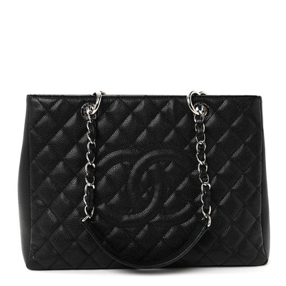 Caviar Quilted Grand Shopping Tote GST Black