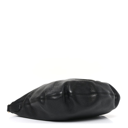 Pebbled Calfskin Medium Soho Hobo Black