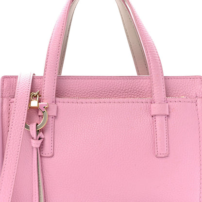Grained Calfskin Double Handle Small Amy Tote Pink