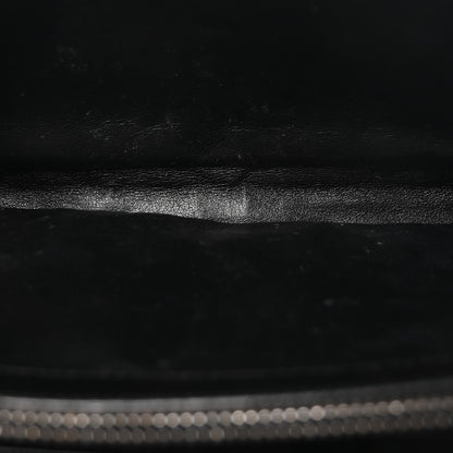 Grain De Poudre Matelasse Chevron Monogram Monochrome Chain Wallet Black