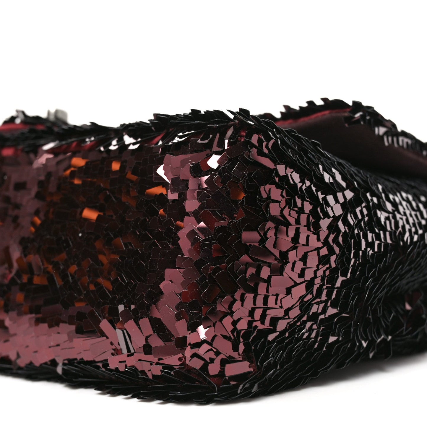 Sequin Embroidered Medium Flap Bordeaux