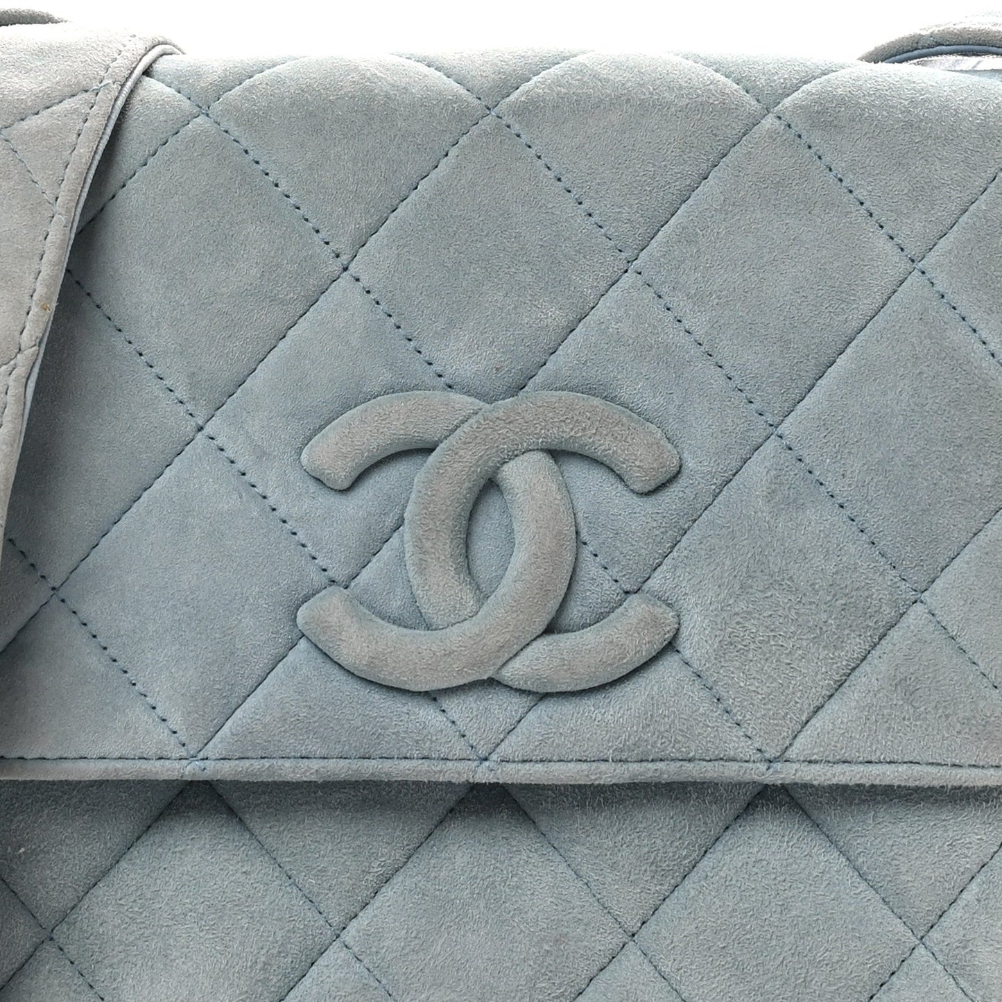 Suede Small Messenger Flap Light Blue