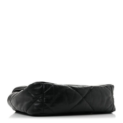 Goatskin Quilted Medium Chanel 19 Flap Black