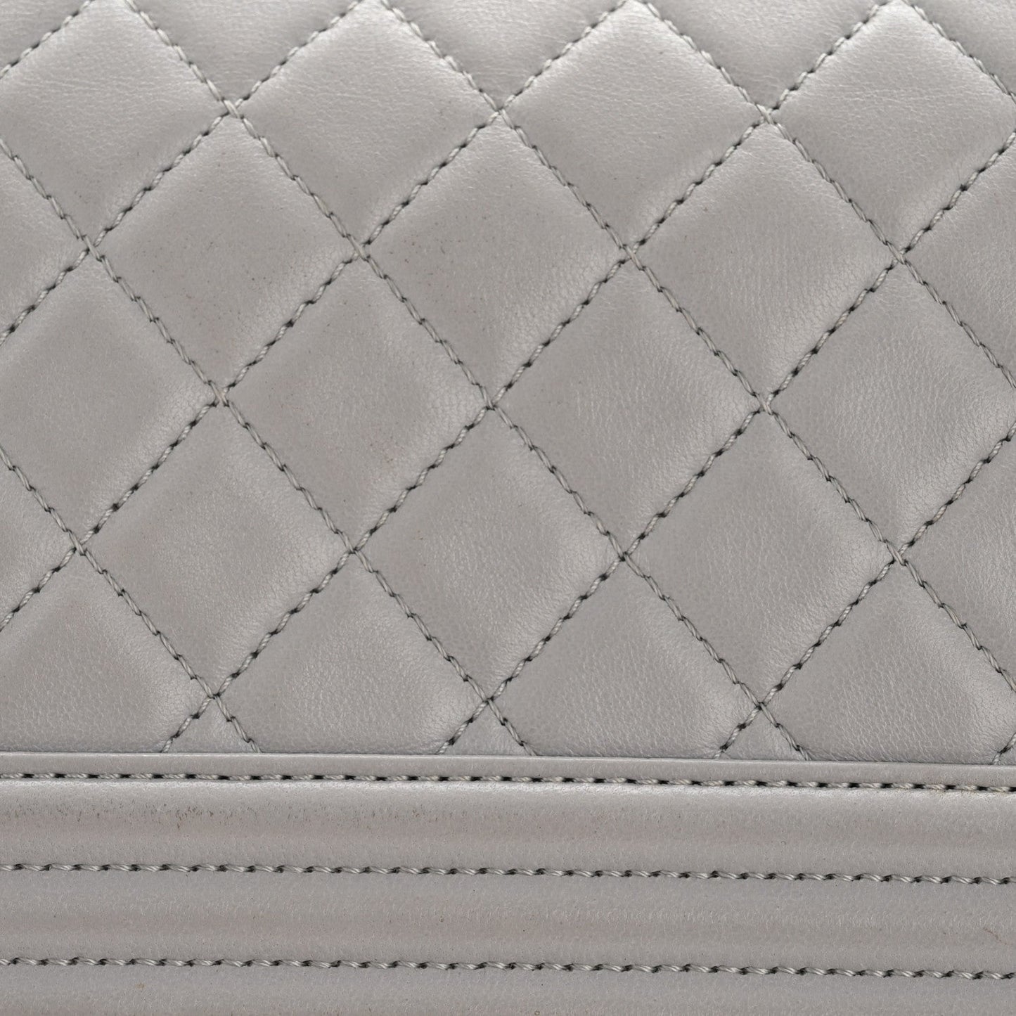 Lambskin Quilted Small Boy Flap Grey