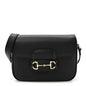 Arabella Calfskin Horsebit 1955 Soft Small Shoulder Bag Black
