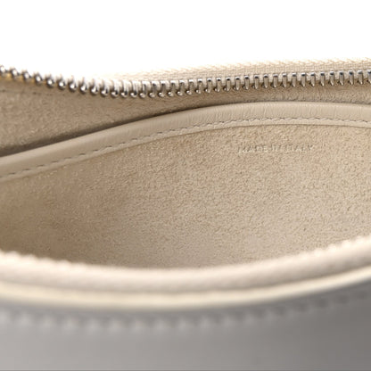 Smooth Calfskin Ava Logo Shoulder Bag White