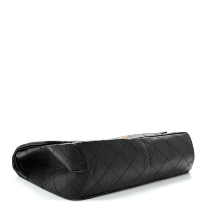 Aged Calfskin Quilted 2.55 Reissue 227 Flap Black