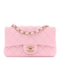 Lambskin Quilted Mini Rectangular Flap Light Pink