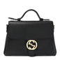 Dollar Calfskin Interlocking G Top Handle Shoulder Bag Black