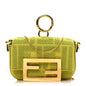 Canvas Vitello King FF Embroidered Nano Maxi Buckle Baguette Charm Wasabi