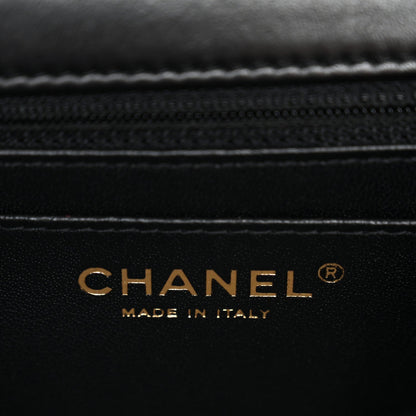 Lambskin Quilted Mini Rectangular Flap Black
