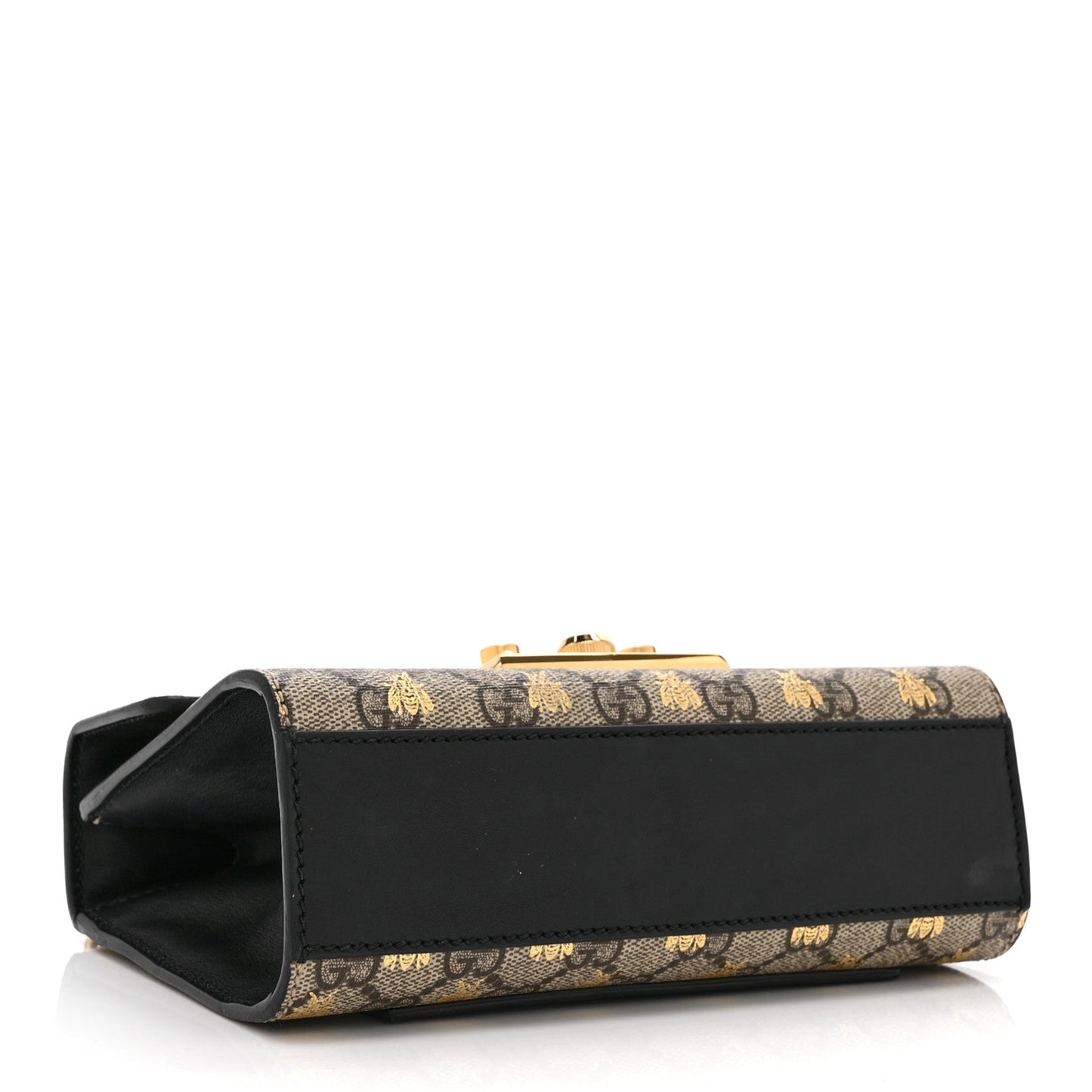 GG Supreme Monogram Bees Small Padlock Shoulder Bag Black