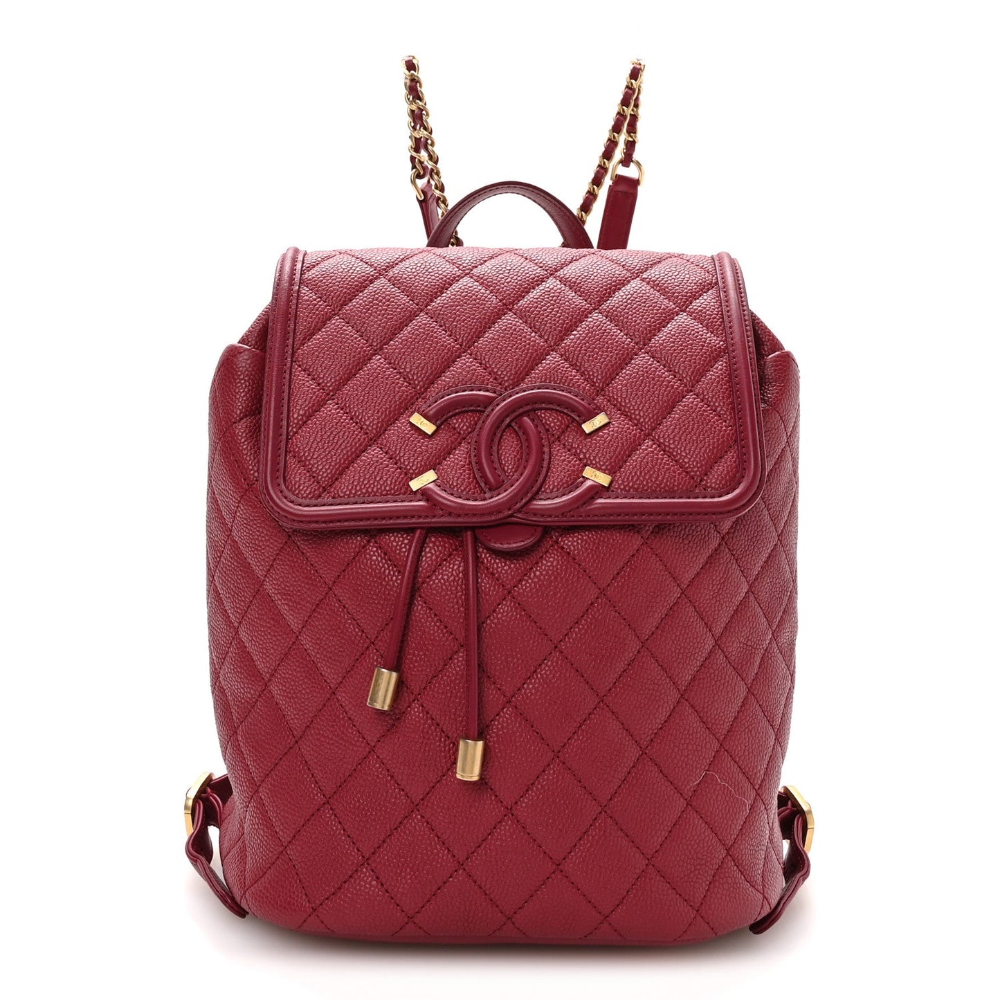 Caviar Quilted Filigree Backpack Dark Pink