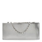 Metallic Calfskin Clutch Silver