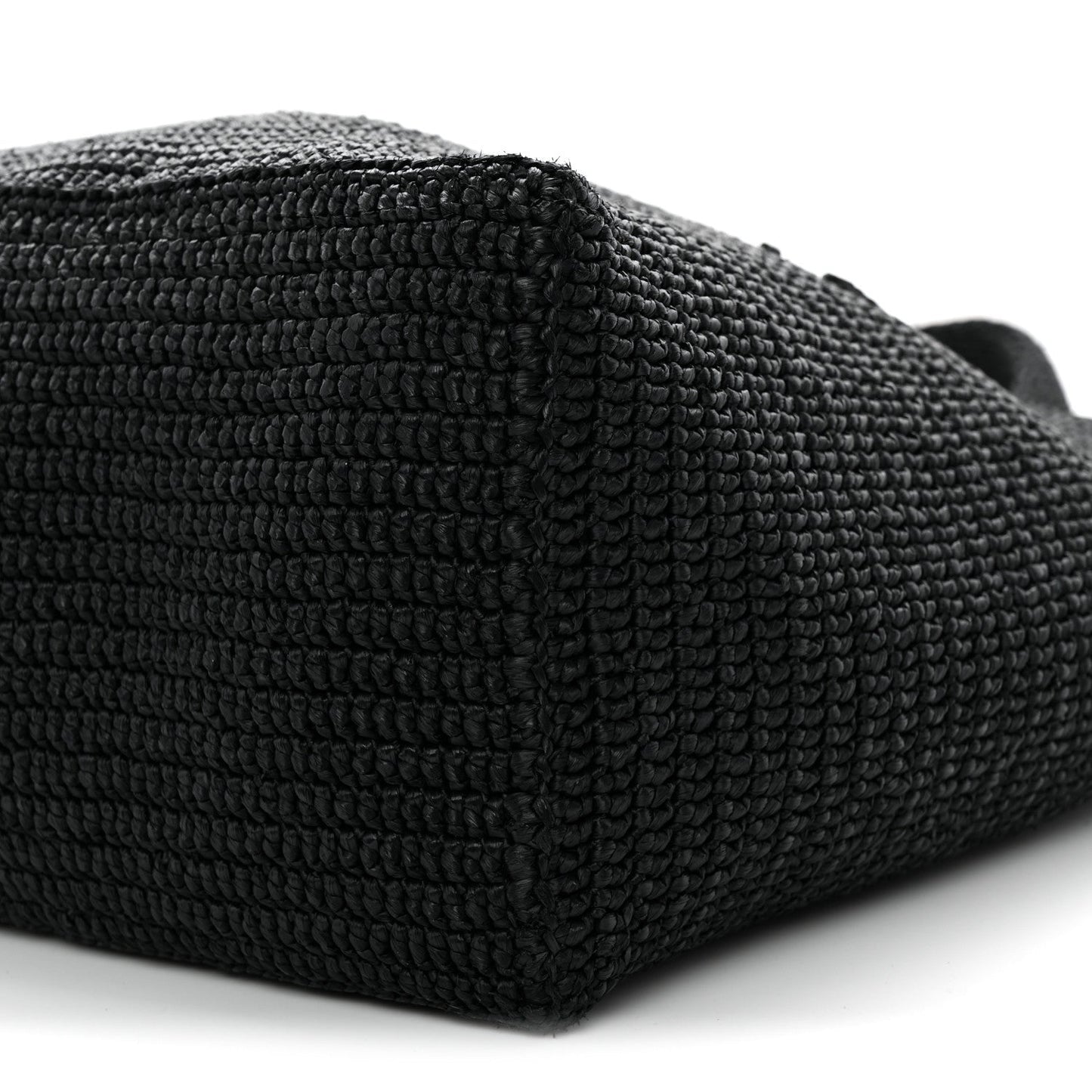 Raffia Wide Tote Black