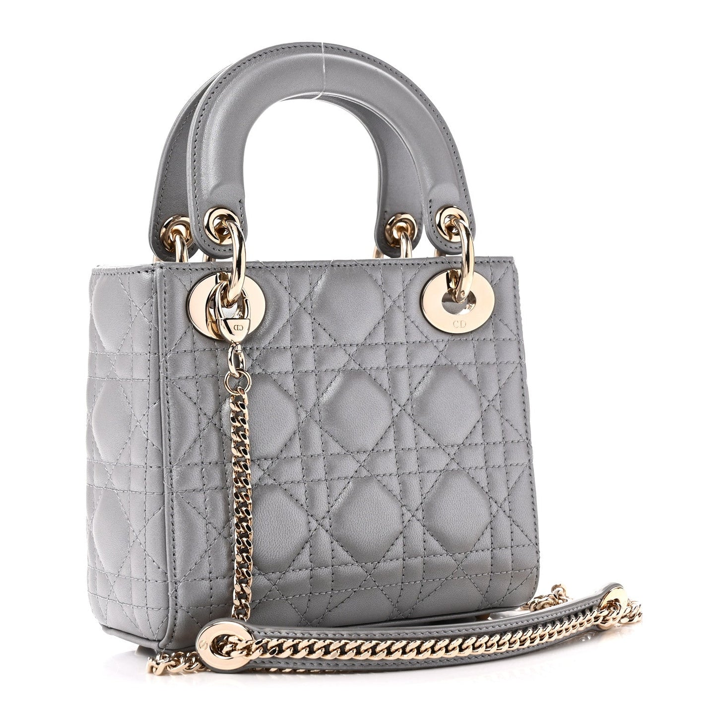 Lambskin Cannage Mini Lady Dior Grey