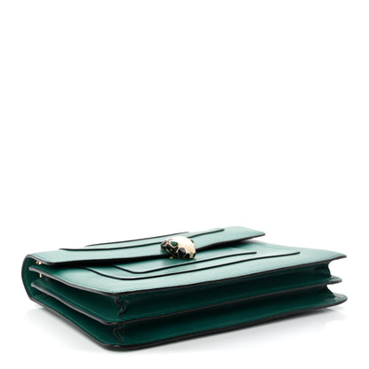Calfskin Serpenti Forever Snake Strap Crossbody Bag Emerald Green