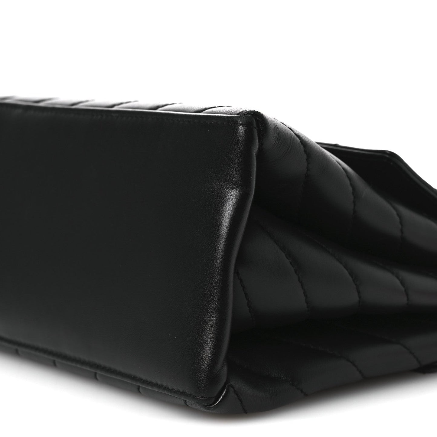 Calfskin Diagonal Quilted Jackhammer 24 Shoulder Bag Black