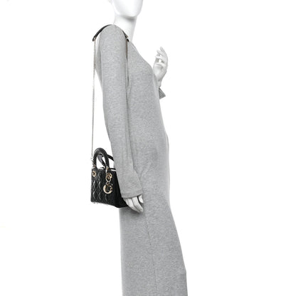 Patent Cannage Mini Lady Dior Black