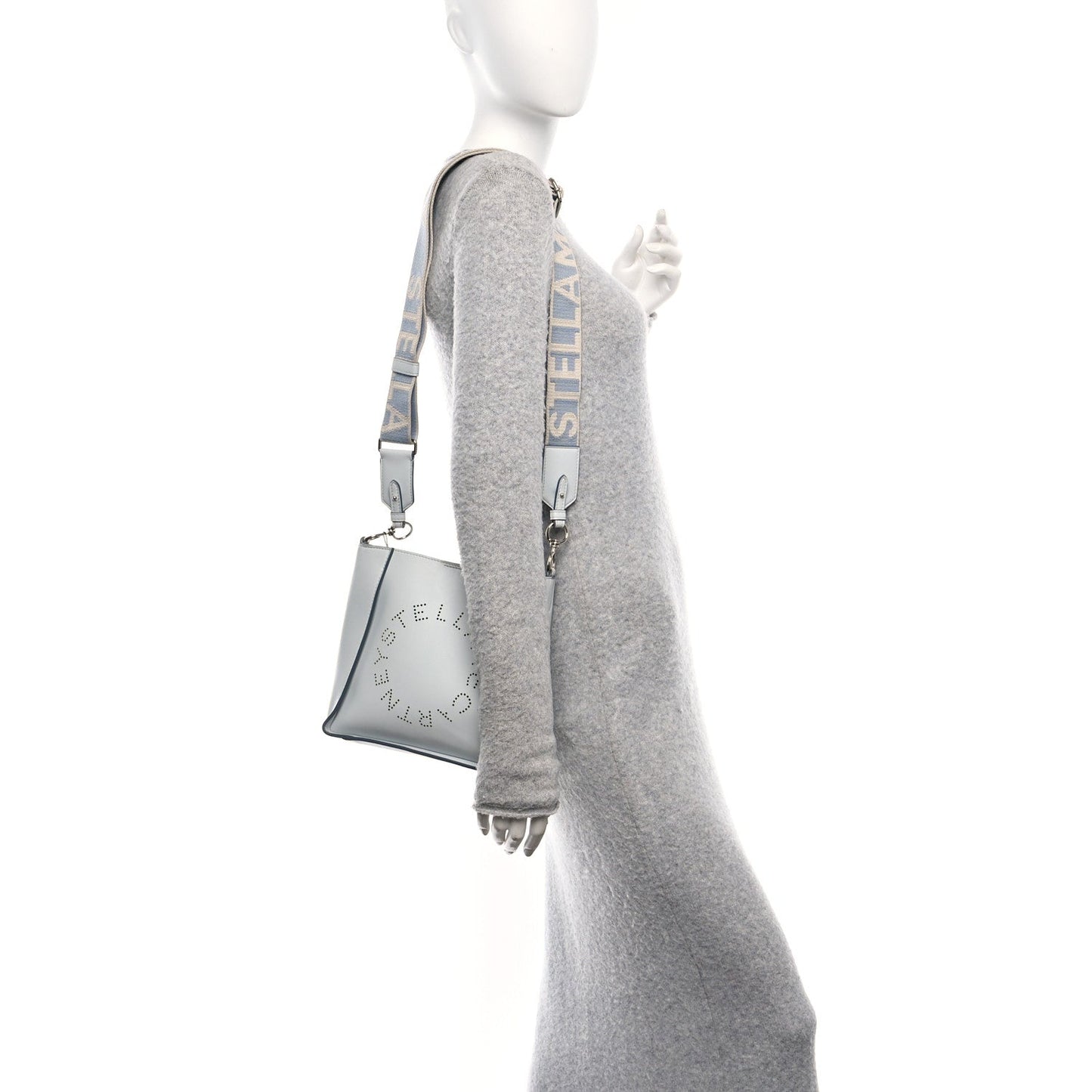 Eco Alter Nappa Perforated Logo Mini Crossbody Light Blue
