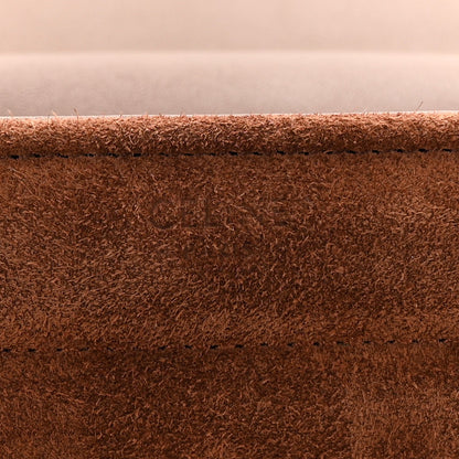 Suede Matelasse Quilted Chain Shoulder Bag Brown