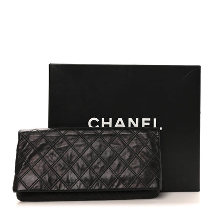 Calfskin Stitched Thin City Clutch Black