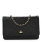 Caviar Quilted Wallet on Chain WOC Black